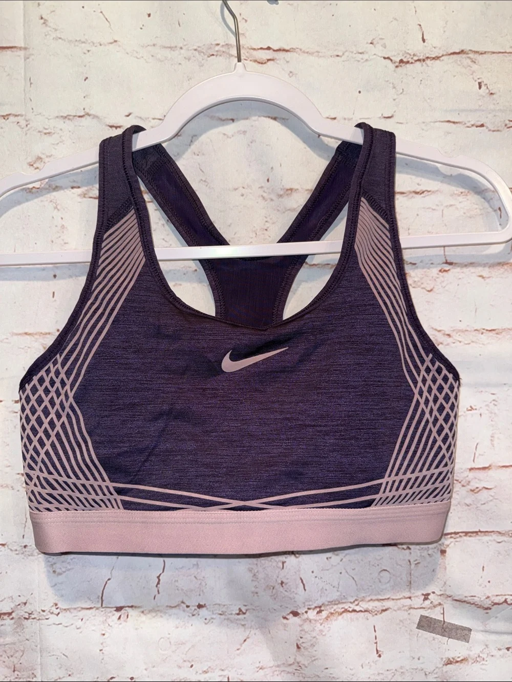 Nike pro hyper classic Purple Sports Bra racer back large dri fit pullover gym
